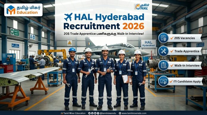 ✈️ HAL Hyderabad Recruitment 2026 – 205 Trade Apprentice பணிகளுக்கு Walk-in Interview!