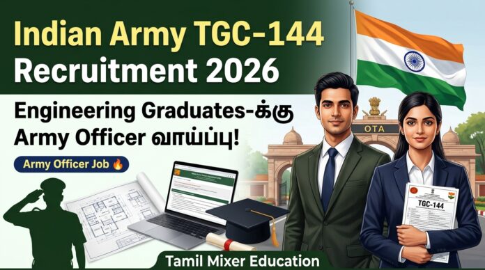 Indian Army TGC-144 Recruitment 2026 – Engineering Graduates-க்கு Army Officer ஆகும் அரிய வாய்ப்பு 🔥