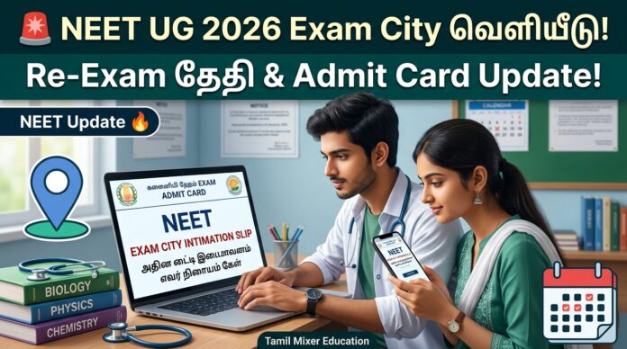 🚨 NEET UG 2026 Exam City Intimation வெளியீடு – Re-Exam தேதி & Admit Card Update!