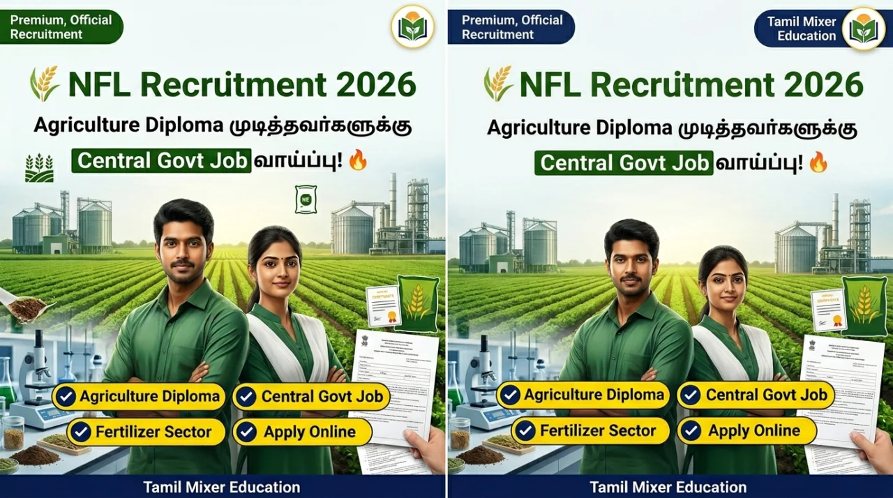 🌾 NFL Recruitment 2026 – Agriculture Diploma முடித்தவர்களுக்கு Central Govt Job வாய்ப்பு! 🔥