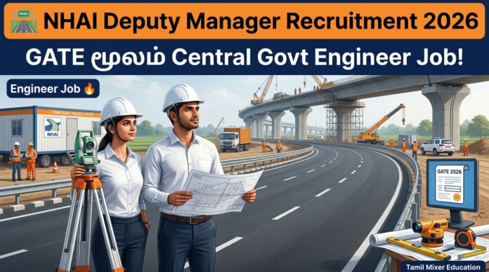 🛣️ NHAI Deputy Manager Recruitment 2026 – GATE மூலம் Central Govt Engineer Job! 🔥