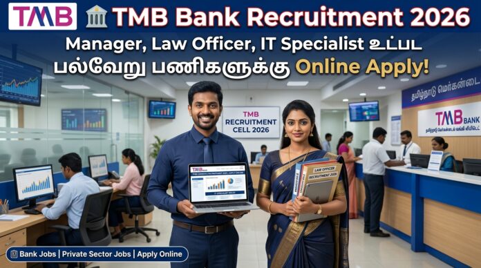 🏦 TMB Bank Recruitment 2026: Manager, Law Officer, IT Specialist உட்பட பல்வேறு பணிகளுக்கு Online Apply!