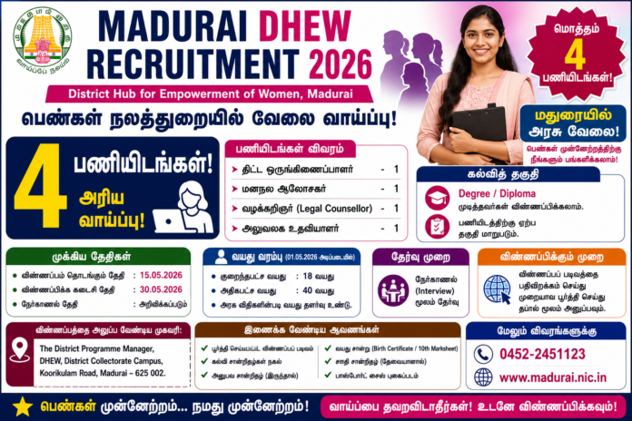 👶 Mayiladuthurai DCPU Recruitment 2026: 12th, Law முடித்தவர்களுக்கு Child Protection Unit வேலைவாய்ப்பு!