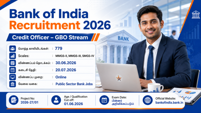 🏦 Bank of India Recruitment 2026: 779 Credit Officer வேலைவாய்ப்பு | Apply Online!