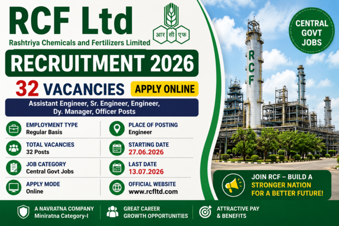 🏭 RCFL Recruitment 2026: ₹65,000 முதல் ₹1,73,920 வரை சம்பளம் | 32 Officer, Engineer பணியிடங்கள்!