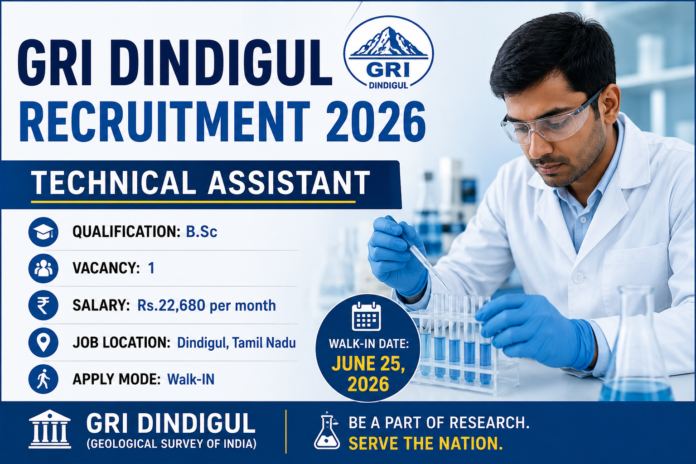 GRI Dindigul Recruitment 2026 🔬 B.Sc Chemistry முடித்தவர்களுக்கு Technical Assistant வேலை!