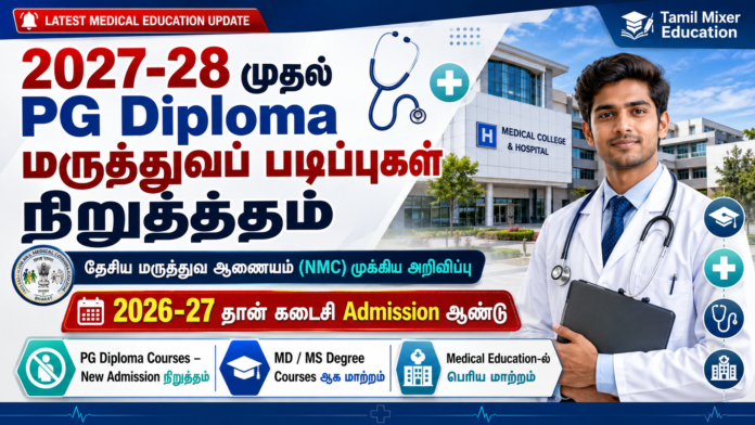 🩺 2027-28 முதல் PG Diploma Medical Courses நிறுத்தம்! NMC முக்கிய அறிவிப்பு