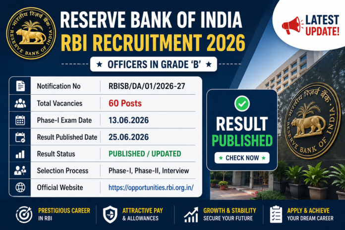 🏦 RBI Grade B 2026 Result வெளியானது! Phase-I Result PDF Download செய்வது எப்படி?