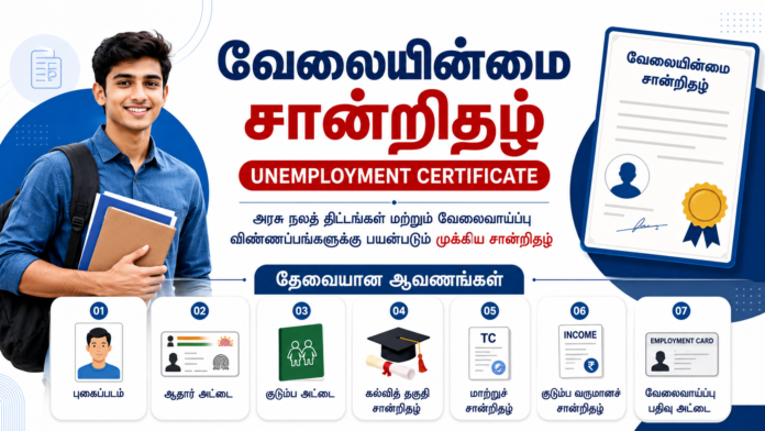 📄 வேலையின்மை சான்றிதழ் பெறுவது எப்படி? தேவையான ஆவணங்கள் முழு விவரம்!