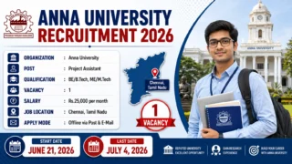 Anna University Recruitment 2026 🔥 BE/B.Tech, ME/M.Tech முடித்தவர்களுக்கு ₹25,000 சம்பள வேலை!