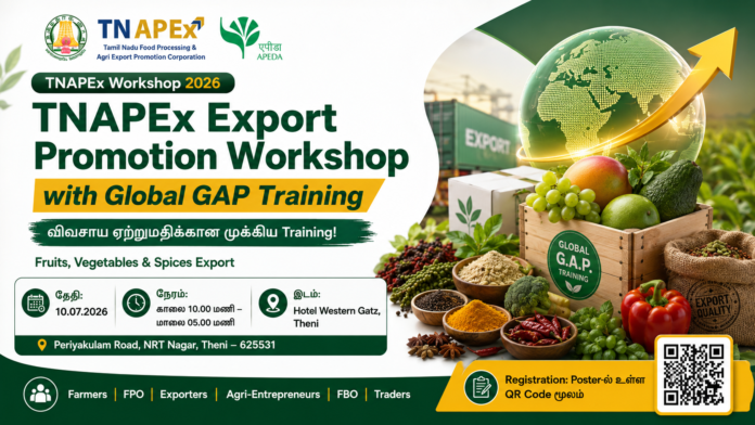 🌾 TNAPEx Export Promotion Workshop 2026 | Fruits, Vegetables & Spices Export Training வாய்ப்பு!