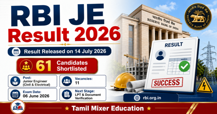 🏦 RBI JE Result 2026 வெளியீடு: Civil, Electrical Result PDF Download!