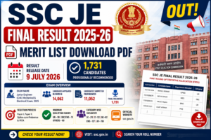 🎯 SSC JE Final Result 2025-26 வெளியீடு! 1,731 பேருக்கு Tentative Allocation – Merit List PDF Download