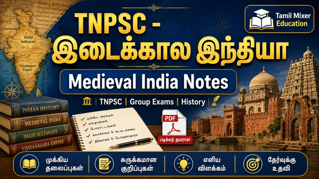 🏰 TNPSC இடைக்கால இந்தியா PDF | Medieval India History Notes for Group Exams