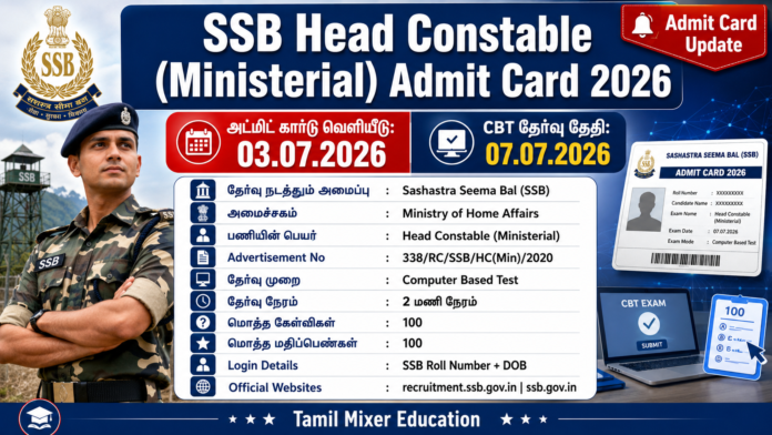 🚨 SSB Head Constable Admit Card 2026 வெளியீடு | CBT Exam Date & Download Link இங்கே!