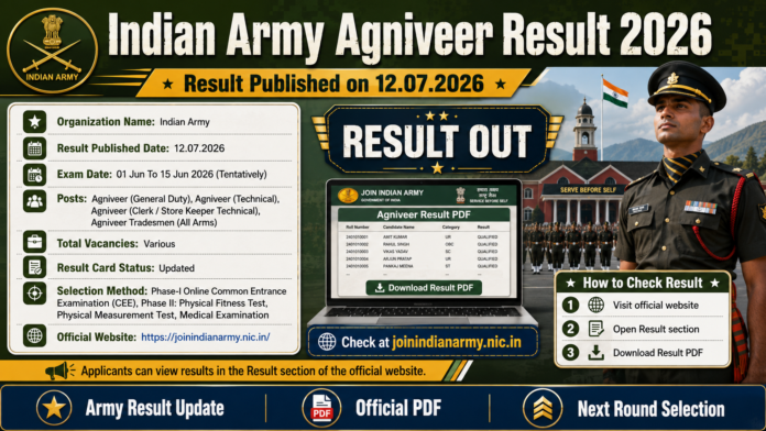 Indian Army Agniveer Result 2026 வெளியானதா? 🇮🇳 அதிகாரப்பூர்வ Result Link சரிபார்ப்பது எப்படி?