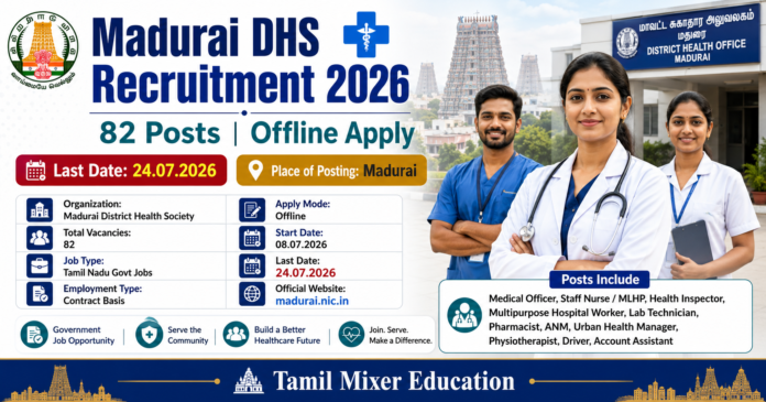 🏥 Madurai DHS Recruitment 2026: 82 Staff Nurse, ANM பணியிடங்கள் – 8th Pass முதல் MBBS வரை விண்ணப்பிக்கலாம்!