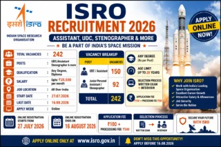 ISRO Recruitment 2026: 242 Assistant, UDC, Stenographer பணிகள்; Any Degree தகுதி 🚀