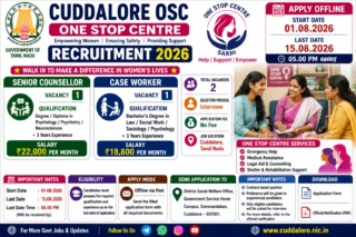Cuddalore OSC Recruitment 2026: Case Worker உள்ளிட்ட 2 பணிகள்; ₹22,000 சம்பளம் 👩💼