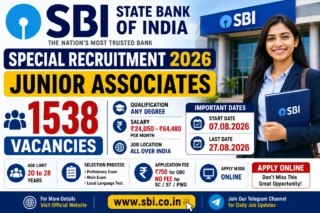 SBI Special Recruitment 2026: 1538 Junior Associate Vacancies – Apply Online