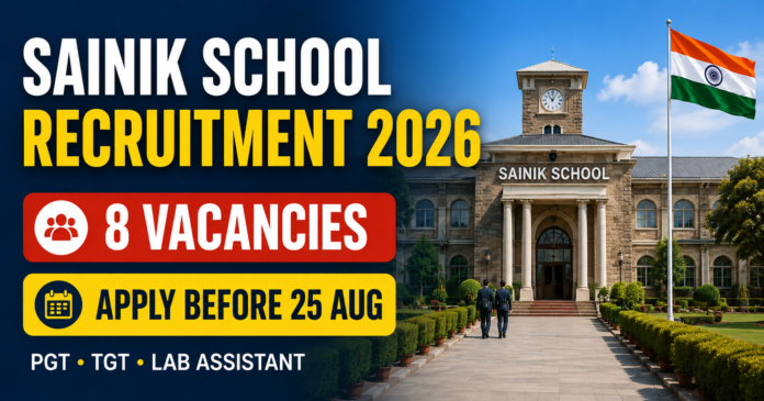 Sainik School Amaravathinagar Recruitment 2026: ஆசிரியர் உள்ளிட்ட 8 பணிகள்; ₹47,600 சம்பளம் 🏫
