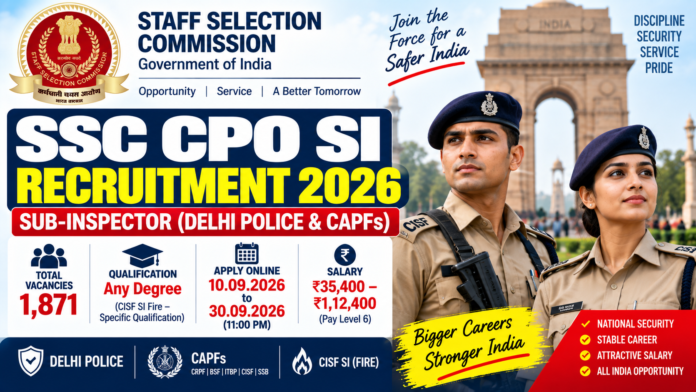 SSC CPO SI Recruitment 2026: 1871 காலியிடங்கள் – Any Degree Apply