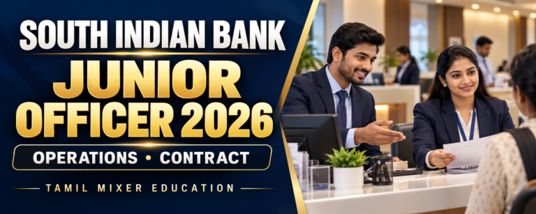 South Indian Bank Junior Officer Operations Recruitment 2026 – ஒப்பந்த வங்கிப் பணி; விளக்கப்படம்