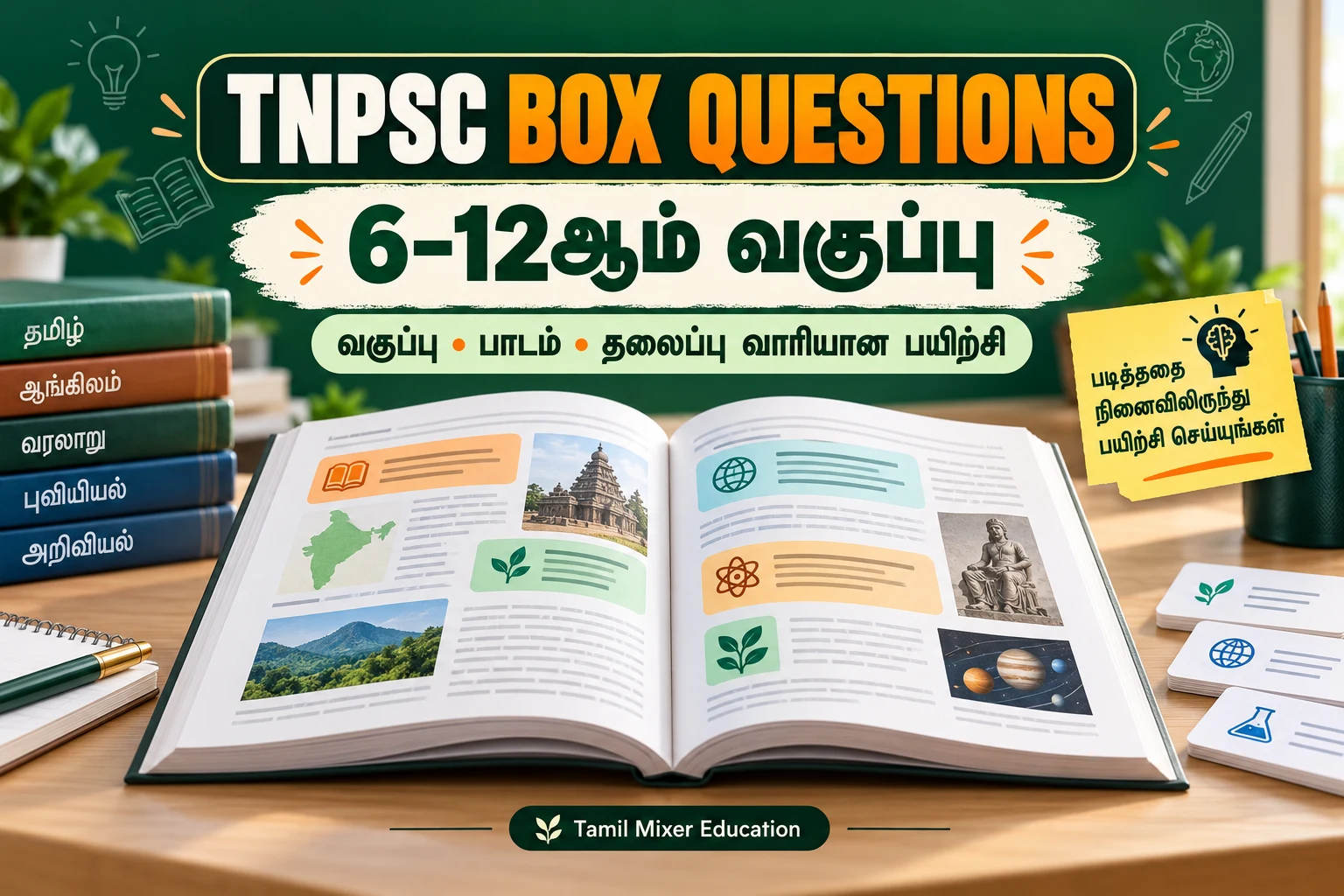TNPSC Box Questions Online Practice — 6–12ஆம் வகுப்பு; வகுப்பு, பாடம், தலைப்பு வாரியான பயிற்சி