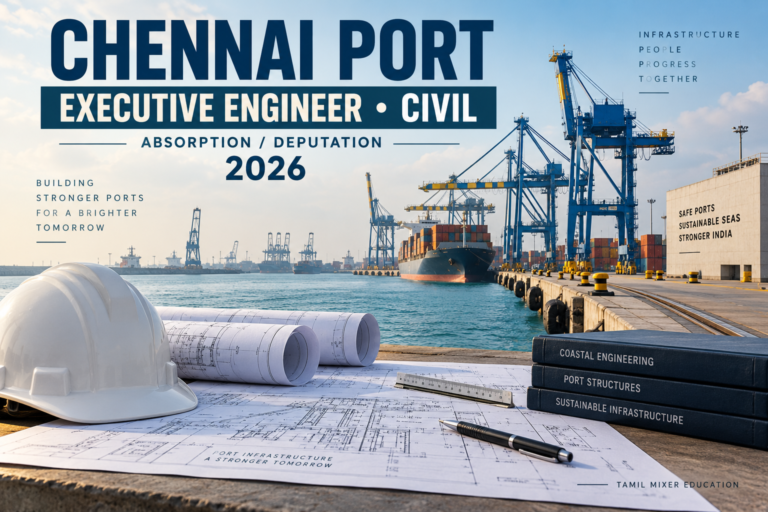 Chennai Port Executive Engineer Civil Absorption Deputation Recruitment 2026 – உருவாக்கப்பட்ட துறைமுகப் படம்