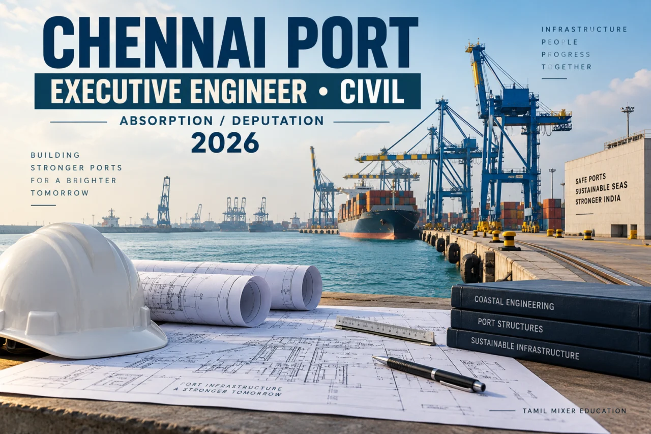 Chennai Port Executive Engineer Civil Absorption Deputation Recruitment 2026 – உருவாக்கப்பட்ட துறைமுகப் படம்