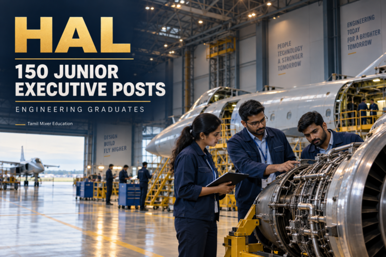 HAL 150 Junior Executive பொறியியல் வேலைவாய்ப்பு 2026 – விமான உற்பத்தி பணியில் பொறியாளர்கள்; விளக்கப்படம்
