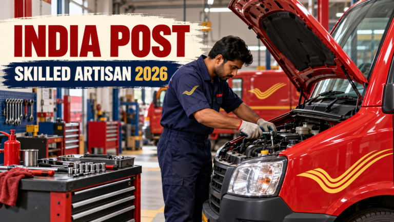 India Post MMS Kolkata Skilled Artisan பணிக்கான சிவப்பு அஞ்சல் வாகனத்தைச் சரிசெய்யும் தொழில்நுட்ப பணியாளர் விளக்கப்படம்