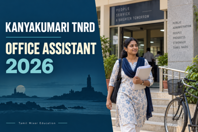 TNRD Kanyakumari Recruitment 2026 – Office Assistant பணியை விளக்கும் உருவாக்கப்பட்ட படம்