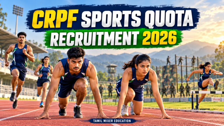 CRPF Sports Quota 2026 – ஆண் பெண் விளையாட்டு வீரர்கள் பயிற்சி குறித்த AI விளக்கப்படம்