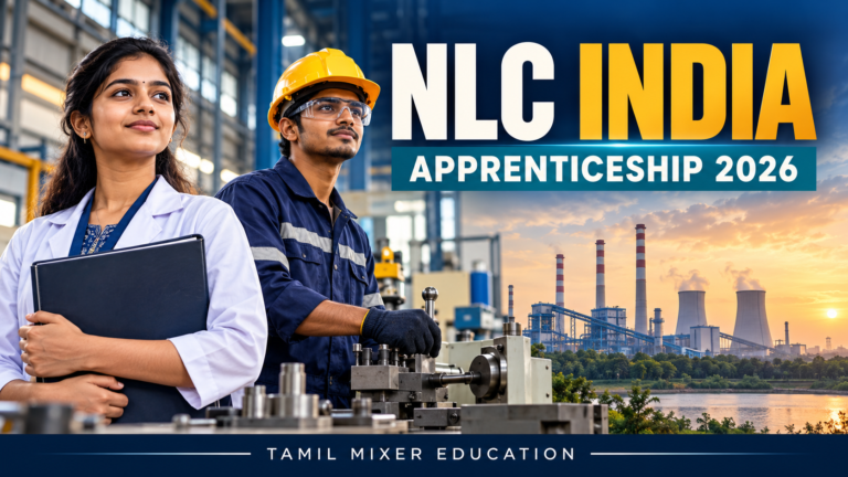 NLC Apprentice Recruitment 2026 – ITI மற்றும் பட்டதாரி பயிற்சியாளர்களைச் சித்தரிக்கும் AI விளக்கப்படம்; அதிகாரப்பூர்வ NLC புகைப்படம் அல்ல