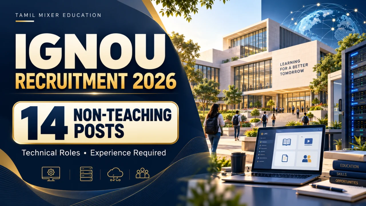 IGNOU Recruitment 2026 – 14 அனுபவம் தேவைப்படும் non-teaching பணிகள்; AI விளக்கப்படம்
