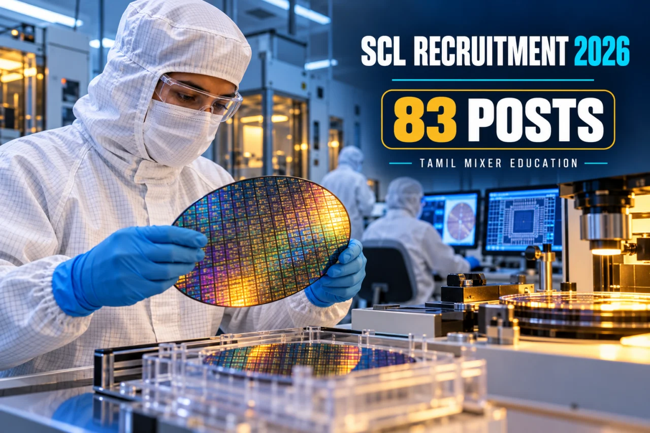 SCL Recruitment 2026 – 83 பணிகள்: semiconductor cleanroom மற்றும் silicon wafer விளக்கப்படம்