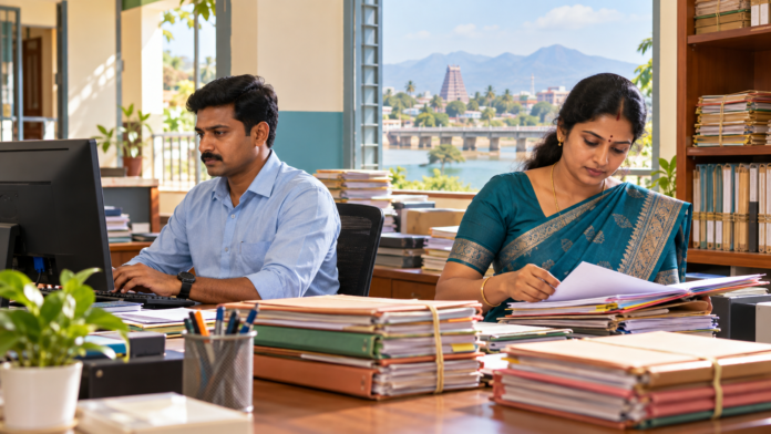Tirunelveli DCPU Recruitment 2026: அலுவலகத்தில் பதிவேடுகளைப் பராமரிக்கும் பணியாளர்கள்