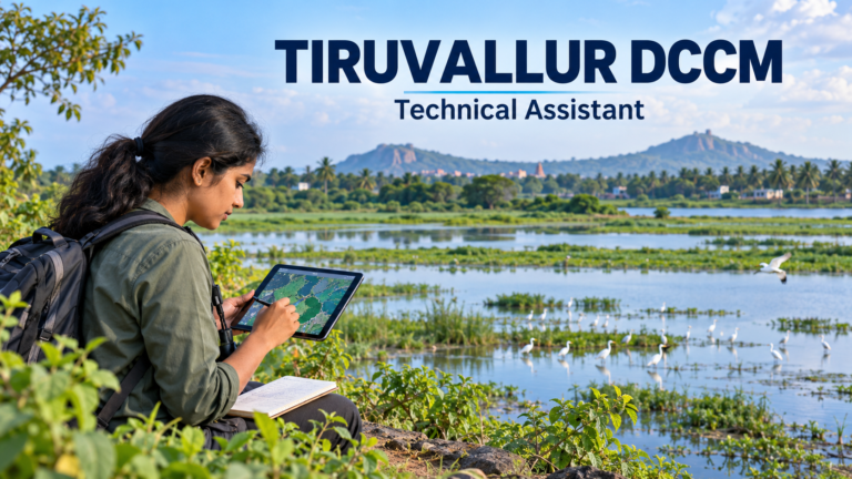 திருவள்ளூர் DCCM Technical Assistant பணிக்கான காலநிலை மற்றும் சுற்றுச்சூழல் ஆவணப் பணியைச் சித்தரிக்கும் படம்