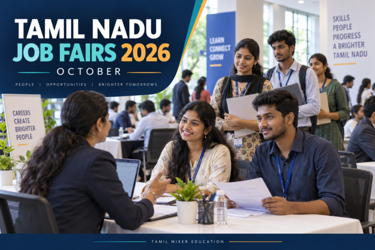 தமிழ்நாடு தனியார்துறை வேலைவாய்ப்பு முகாம்கள் அக்டோபர் 2026 – நேர்முகத் தேர்வைக் குறிக்கும் விளக்கப்படம்